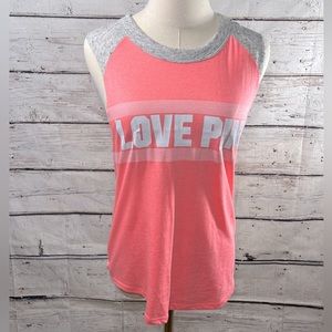 PINK VICTORIA'S SECRET Tank Top Pink/Gray-XS